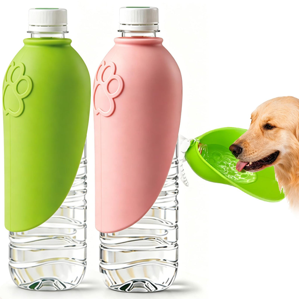 Slip-on silicone dog water bowl for water bottles, view 2