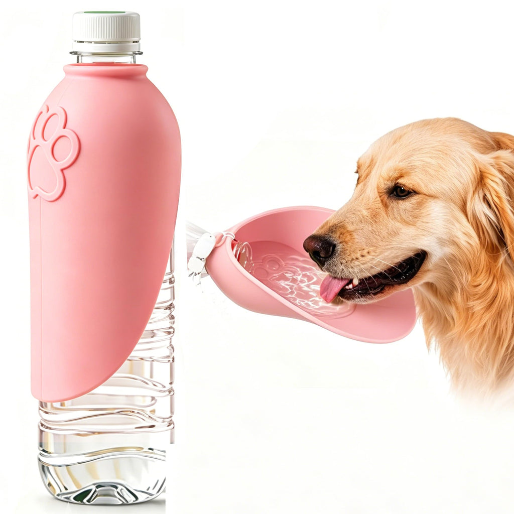 Slip-on silicone dog water bowl for water bottles, view 5