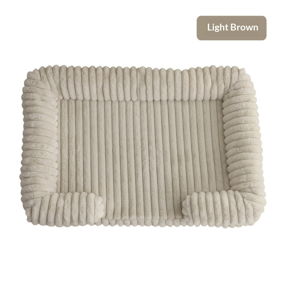 Warm plush dog bed with removable cushion, view 3