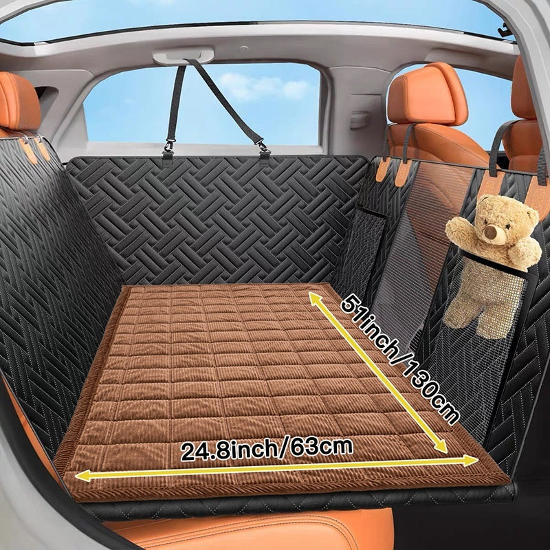 Plaid corduroy dog car seat cover mat for back seat, view 17