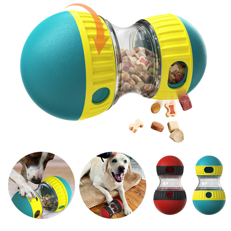 Rolling treat dispensing dog puzzle toy, view 3