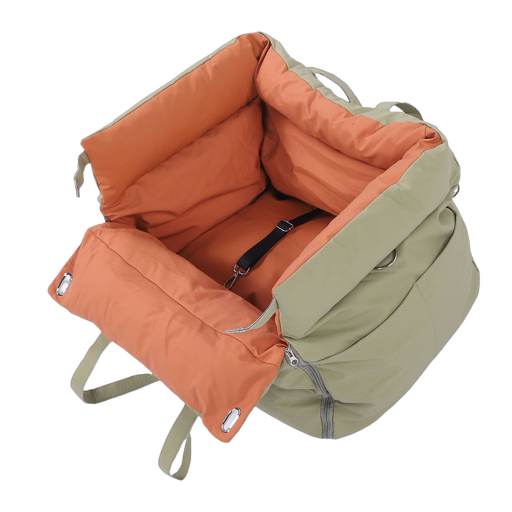 Padded small dog car seat bed with tether, view 2