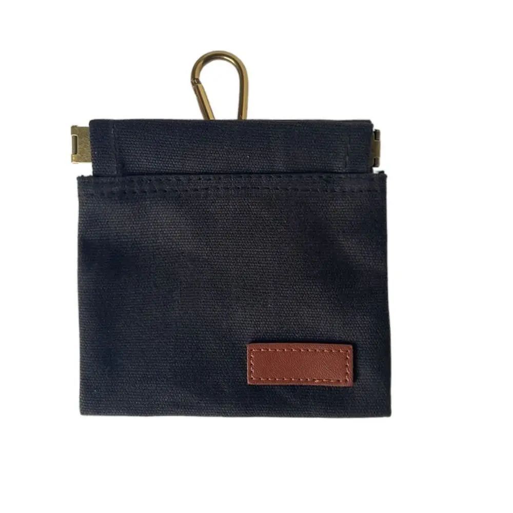 Waxed canvas dog treat pouch with carabiner clip, view 10