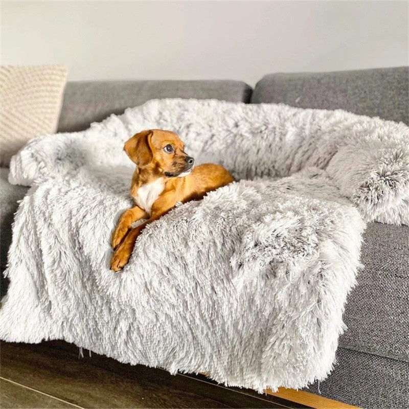 Thick warm plush dog sleeping pad, view 2
