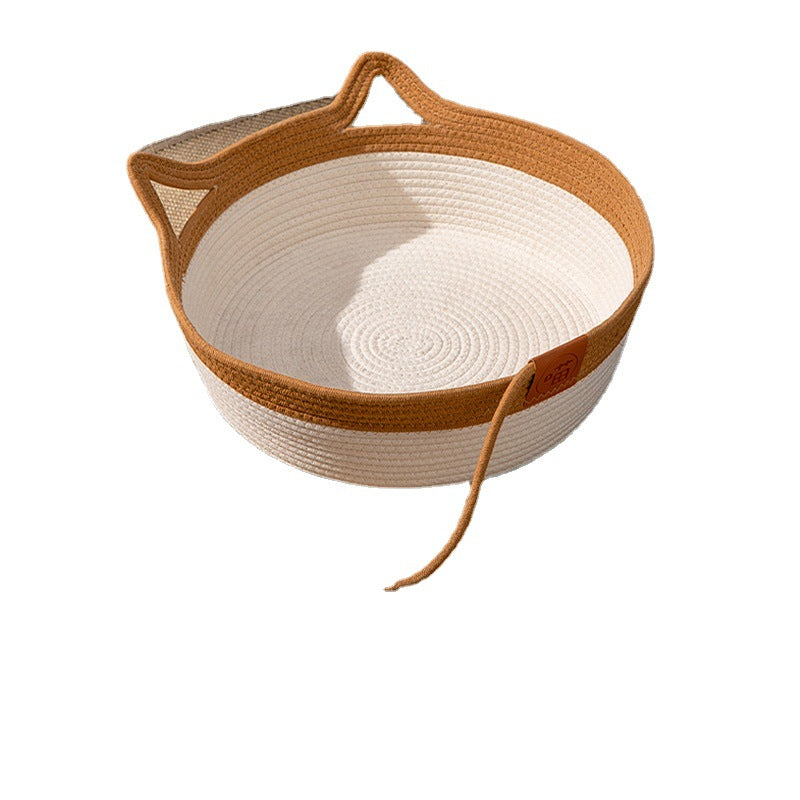 Woven rattan-style cat nest bed, view 9