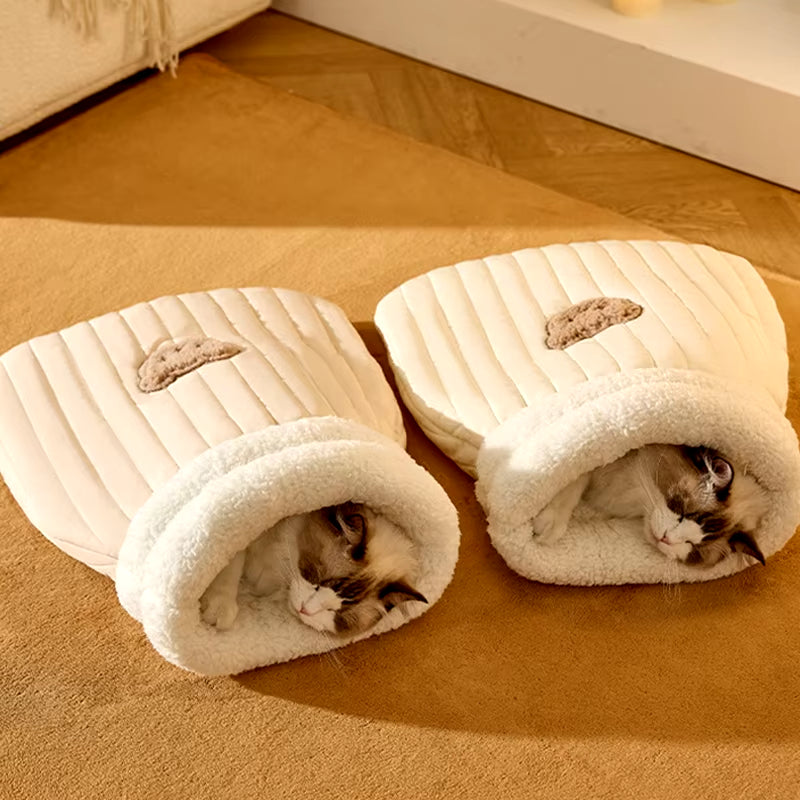 Warm fleece cat sleeping bag pocket nest, view 7