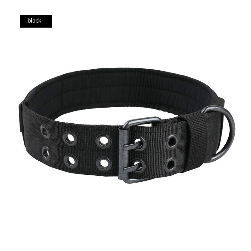Heavy-duty nylon tactical dog collar with metal buckle, view 9