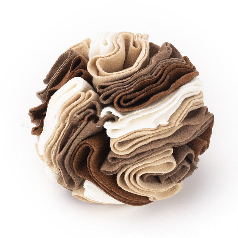 Fleece snuffle ball dog toy for hiding treats, view 6