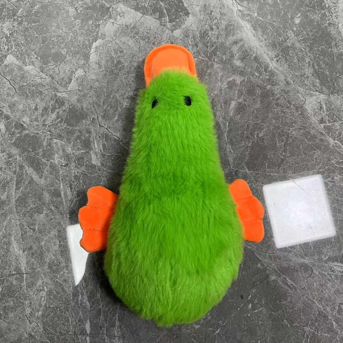 Floppy squeaky plush duck dog toy, view 9