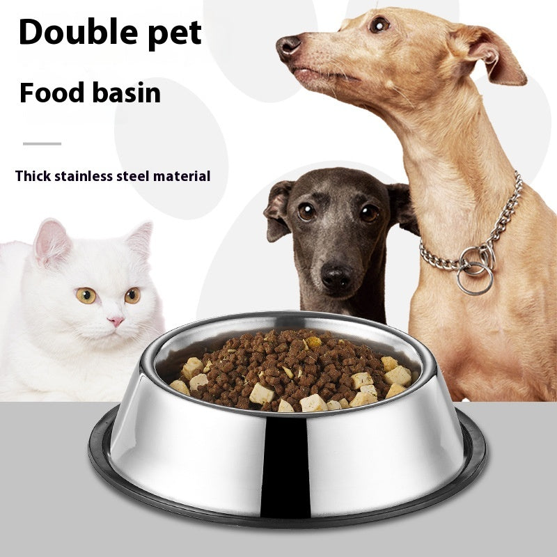 Stainless steel dog bowl with non-slip base, view 2