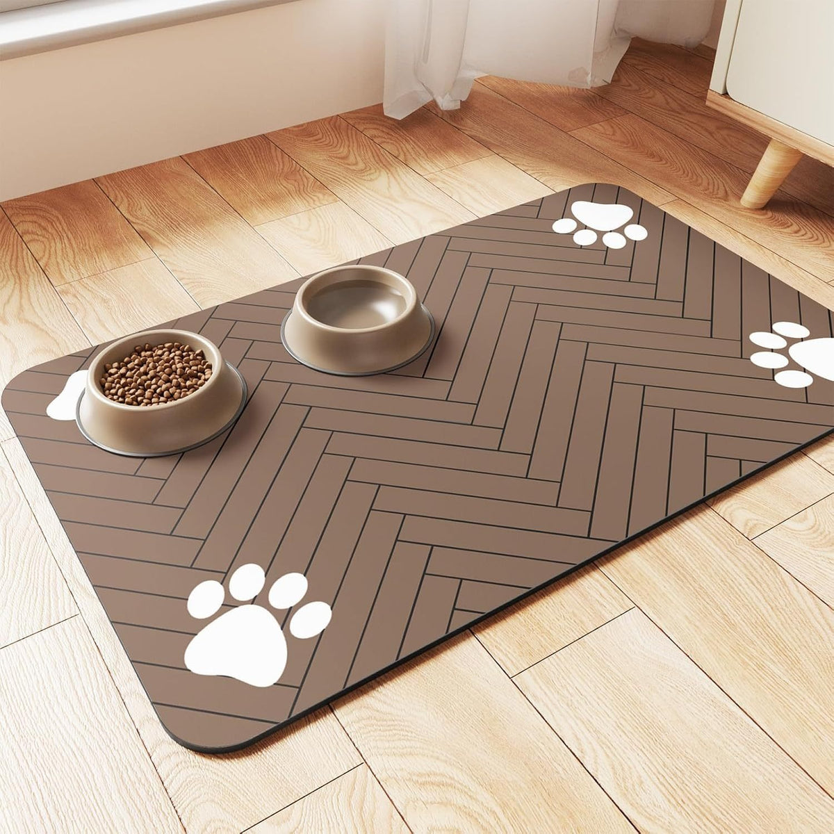 Quick-dry absorbent feeding mat for pet bowls, view 3