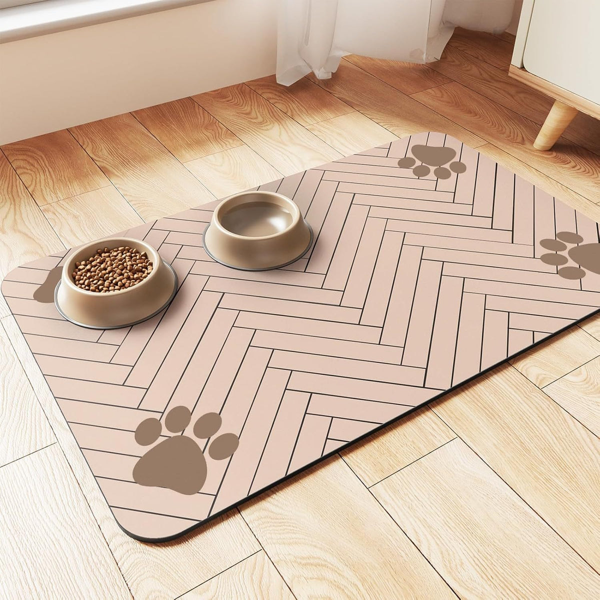Quick-dry absorbent feeding mat for pet bowls, view 2