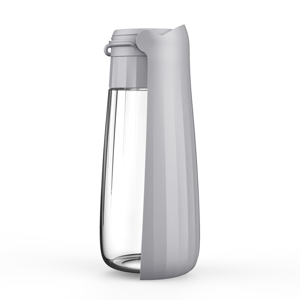 Foldable portable dog water bottle with drinking trough, view 7