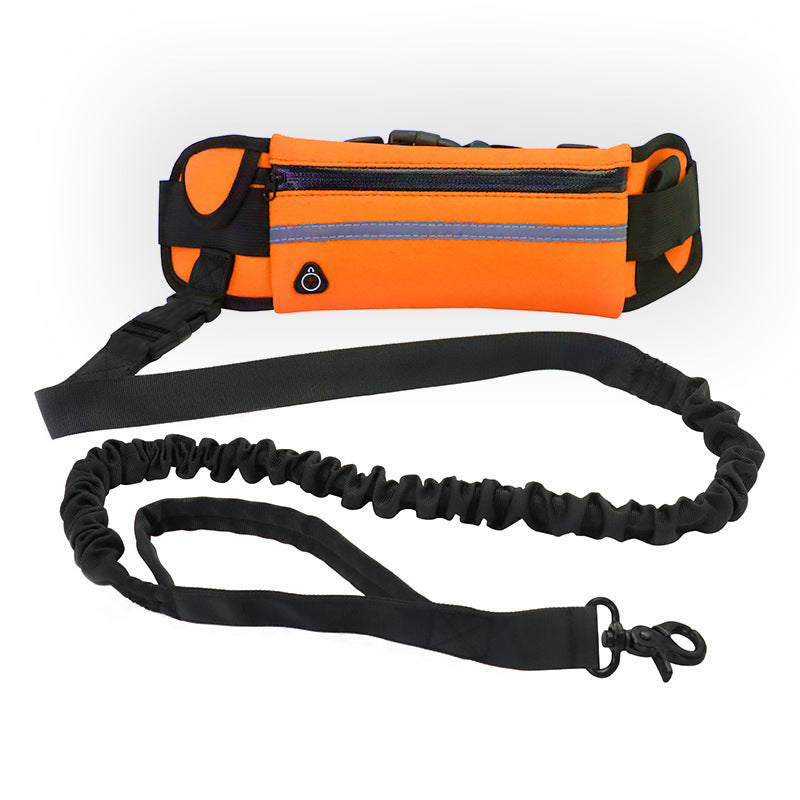 Hands free dog leash with padded waist belt and bungee, view 6