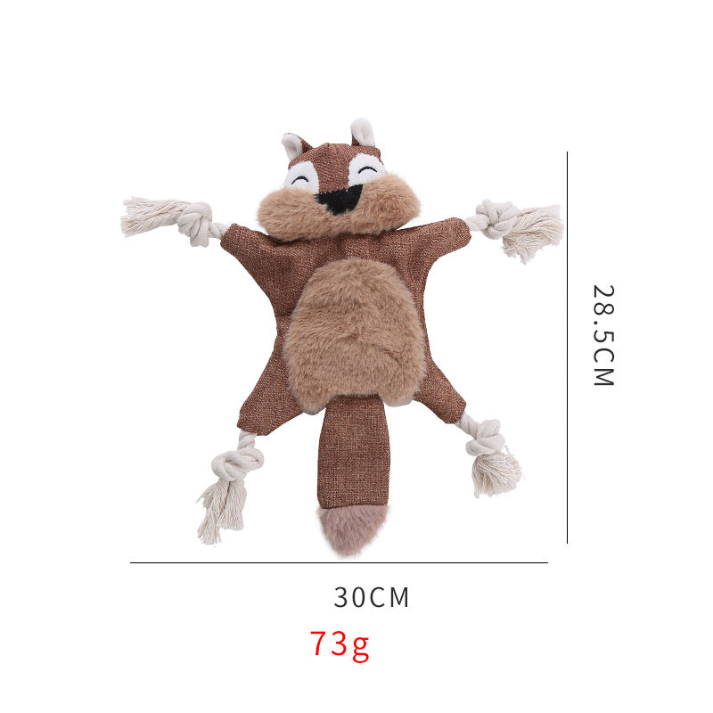 Stuffless plush fox dog toy with rope limbs, view 9