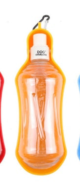 Clip-on dog travel water bottle with drinking trough, view 3