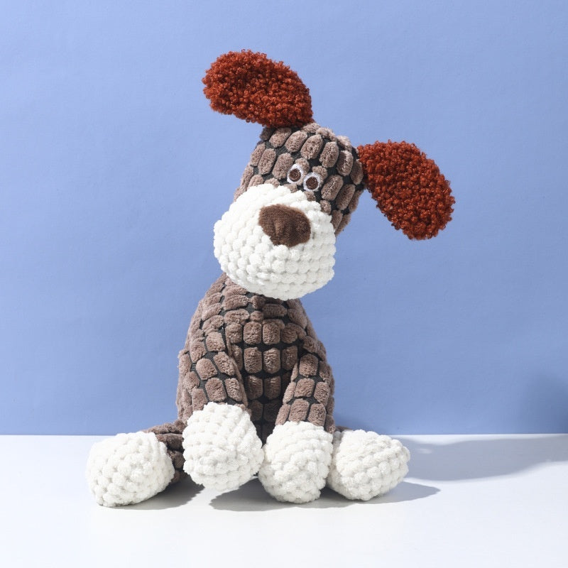 Plaid crinkle squeaky plush animal dog toys, view 7