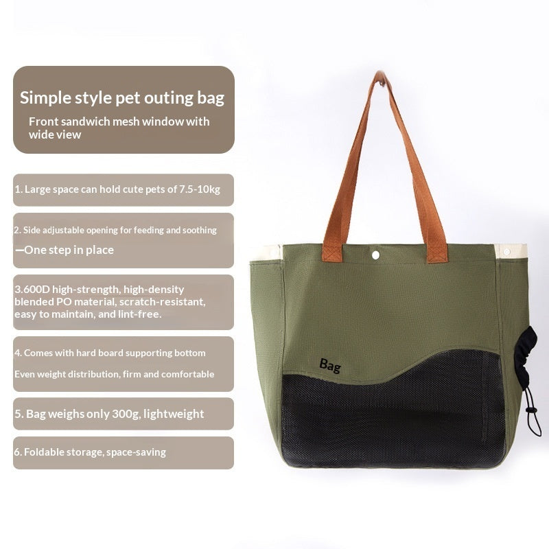 Canvas cat carrier shoulder bag with peek-out opening, view 7
