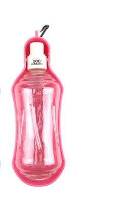 Clip-on dog travel water bottle with drinking trough, view 8
