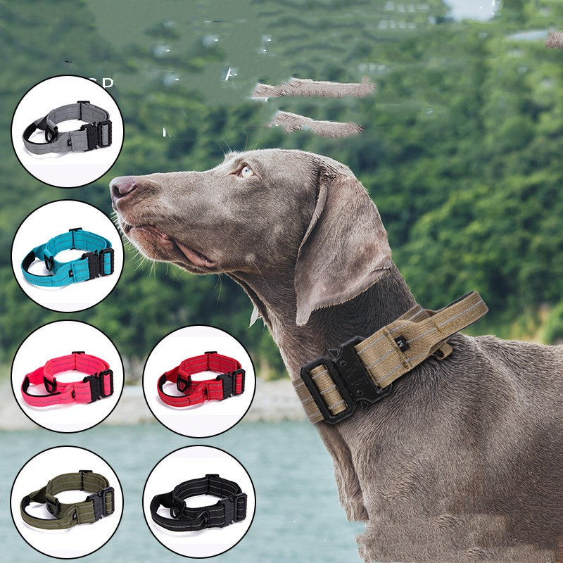 Tactical nylon dog collar with control handle, view 2