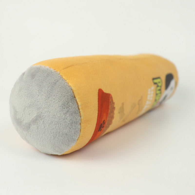 Machine washable squeaky plush roll dog toy, view 7