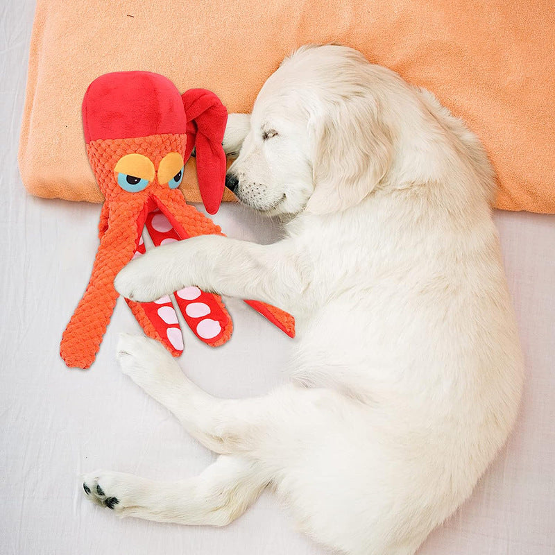 Plush octopus snuffle puzzle toy for dogs, view 2