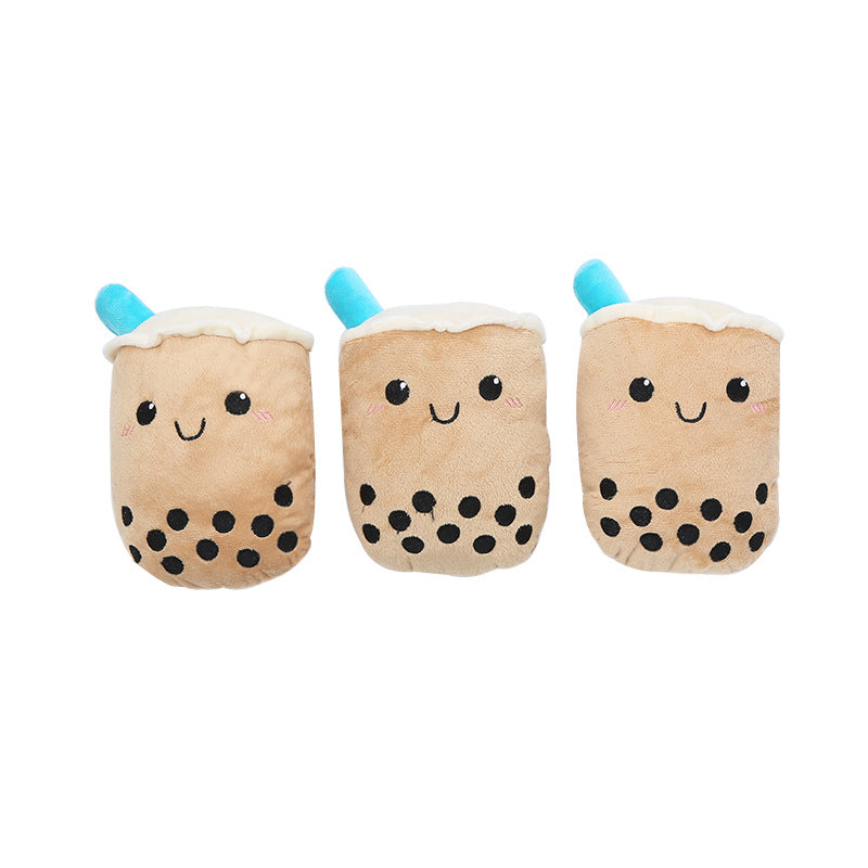 Plush rope dog tug toy milk tea cup or carrot, view 7