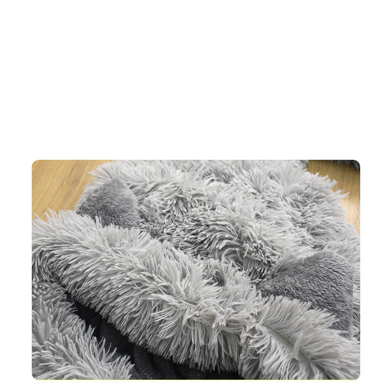 Long-pile plush cat cave bed and sleeping bag, view 7