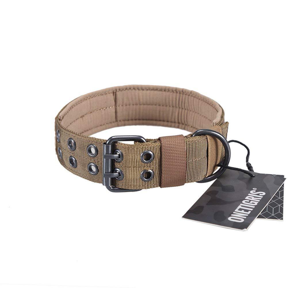 Heavy-duty nylon tactical dog collar with metal buckle, view 8