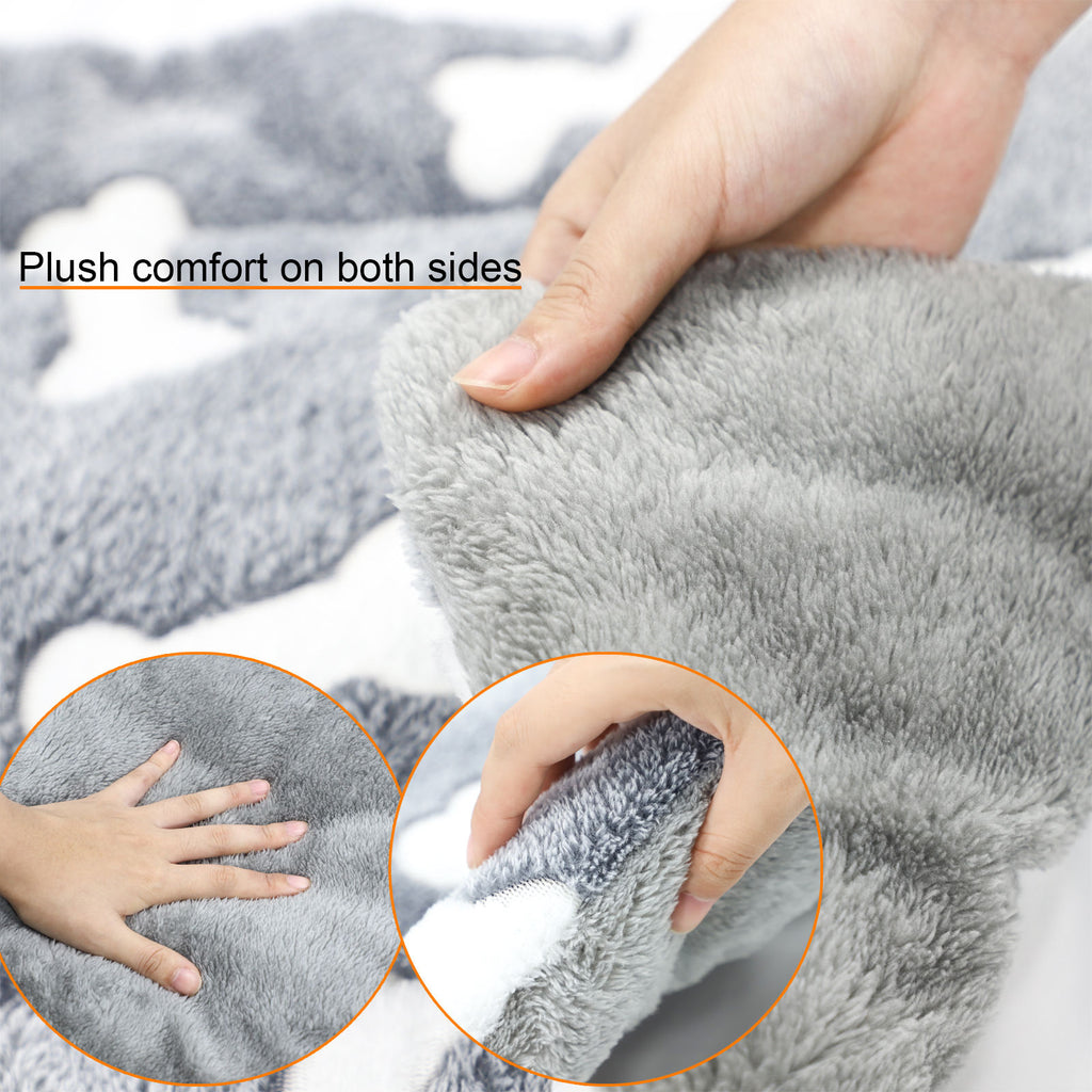 Reversible coral fleece dog crate mat, view 3