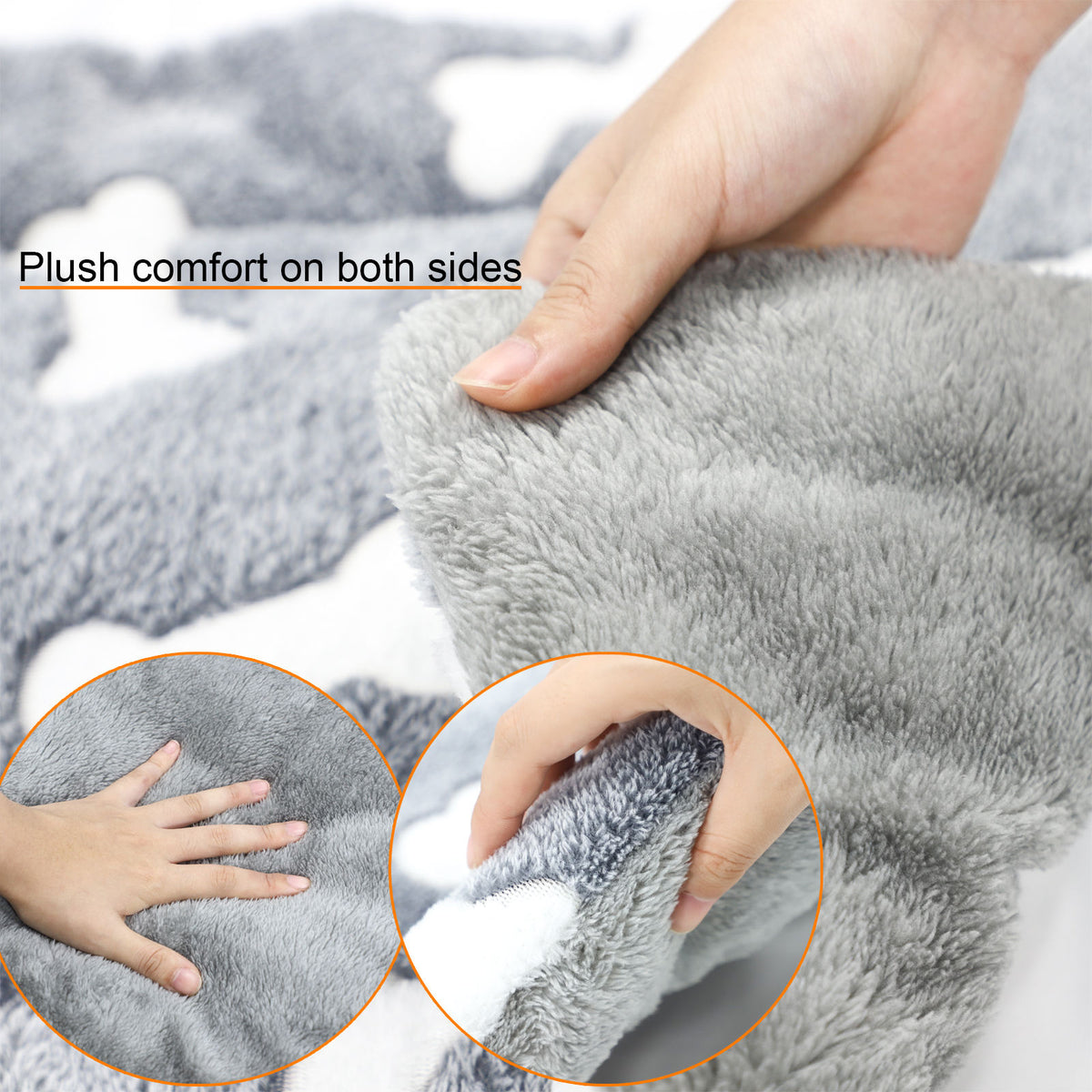 Reversible coral fleece dog crate mat, view 3
