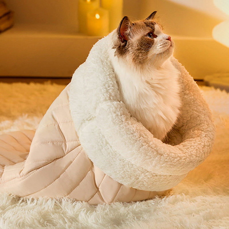 Warm fleece cat sleeping bag pocket nest, view 4