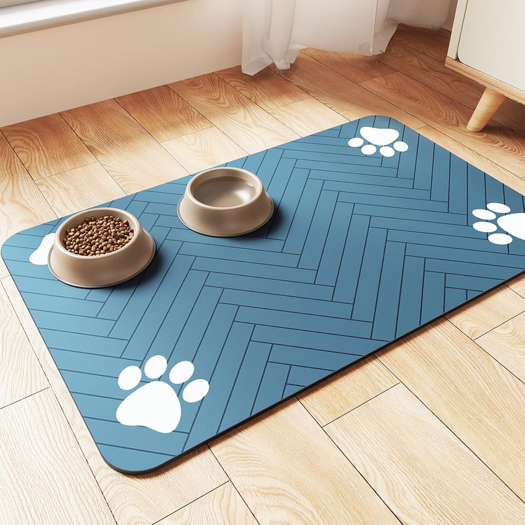 Quick-dry absorbent feeding mat for pet bowls, view 6
