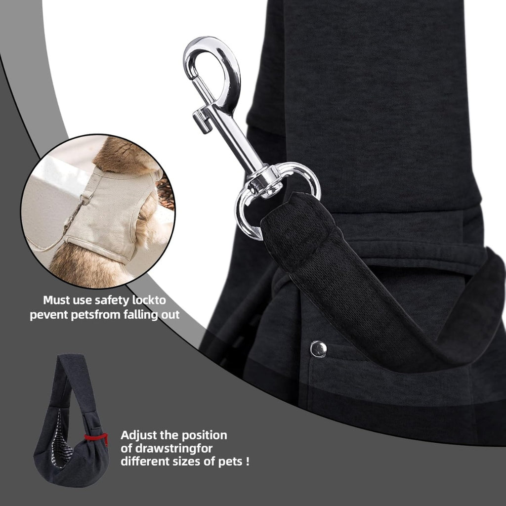 Reversible cotton sling carrier for small dogs, view 6