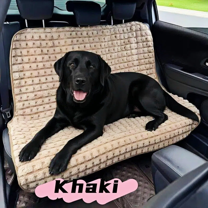 Plush non-slip back seat dog bed cover for car, view 2