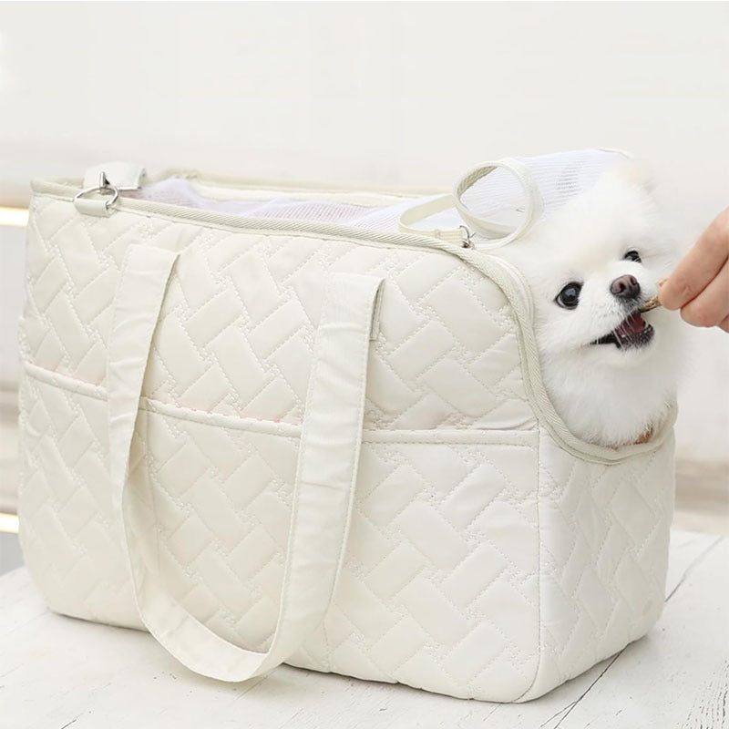 Soft shoulder cat carrier bag with head-out opening, view 2