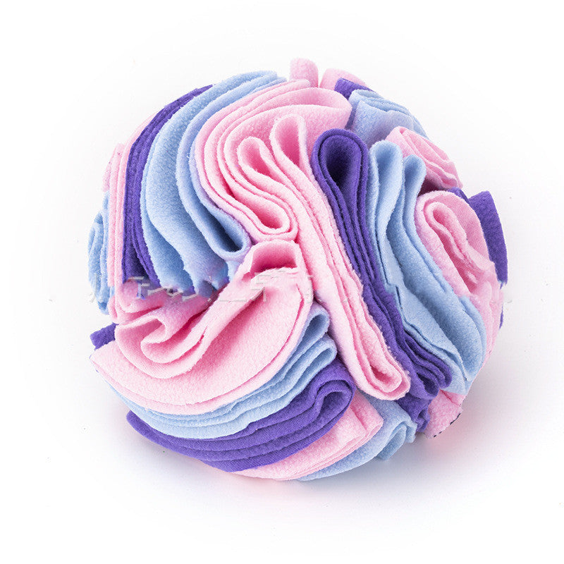 Fleece snuffle ball dog toy for hiding treats, view 12