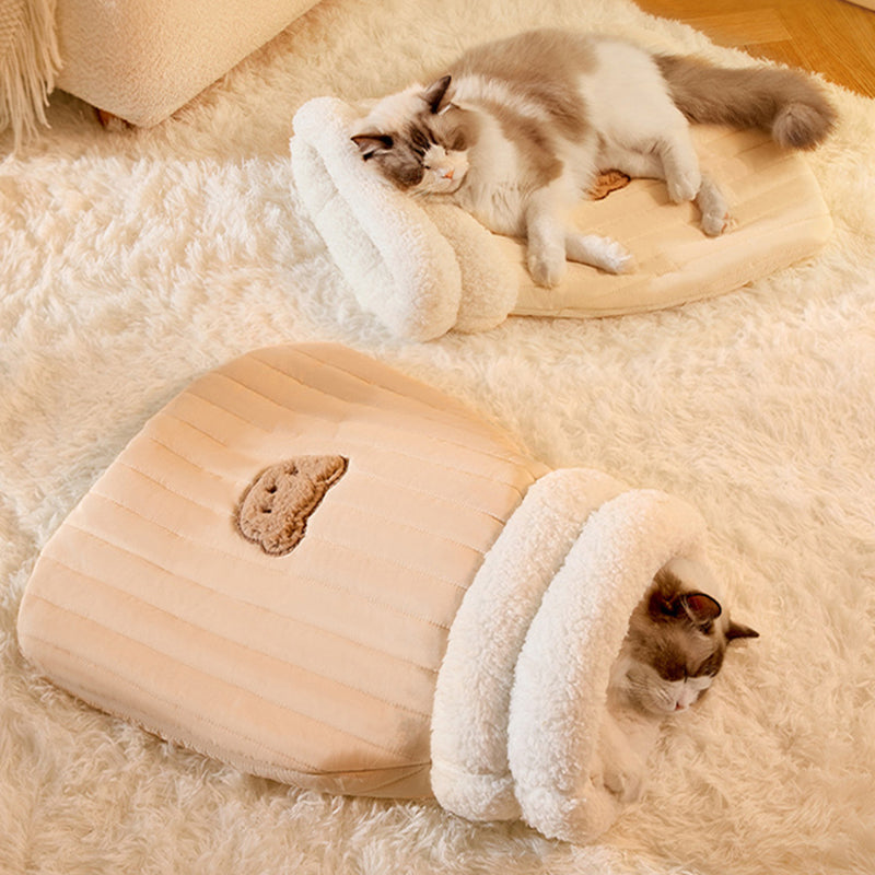 Warm fleece cat sleeping bag pocket nest, view 10