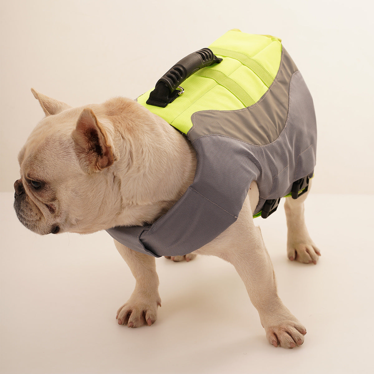 Reflective dog life jacket with rescue handle, view 4