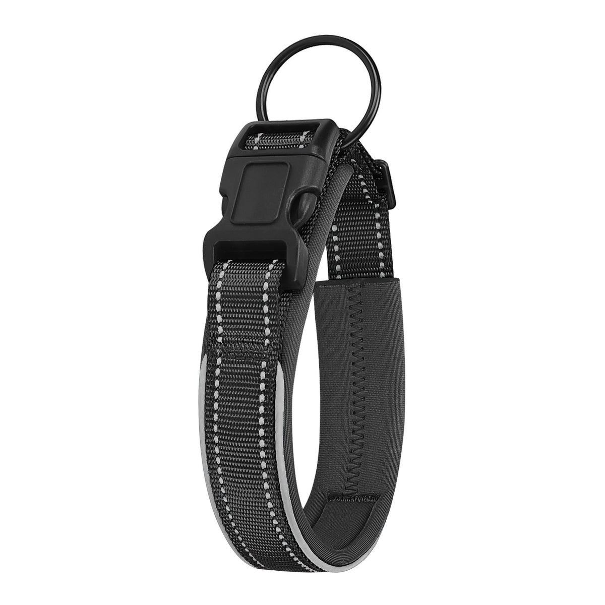 Padded neoprene reflective dog collar, view 6