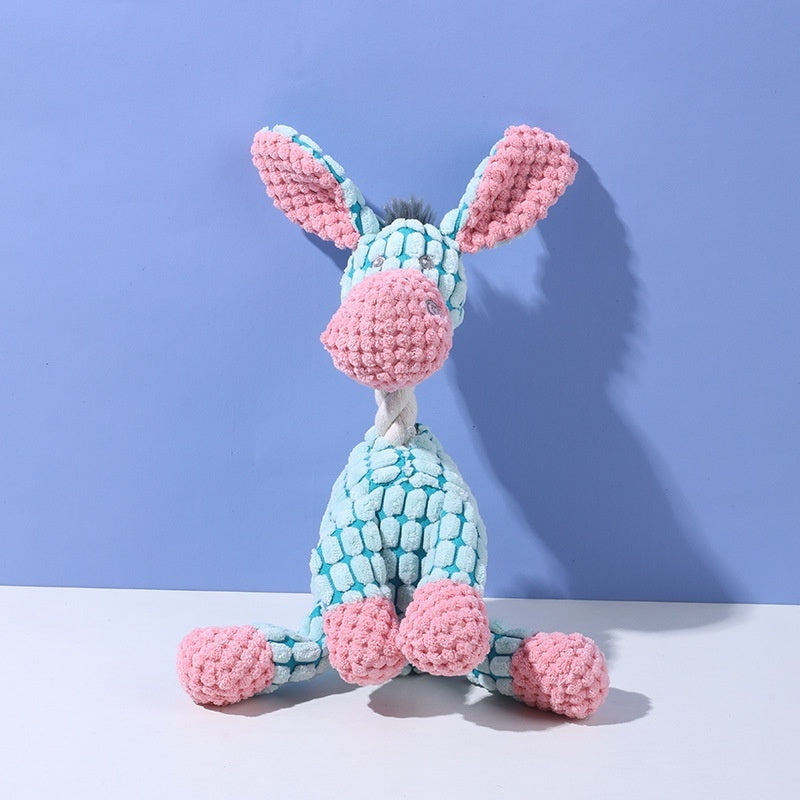 Plaid crinkle squeaky plush animal dog toys, view 10