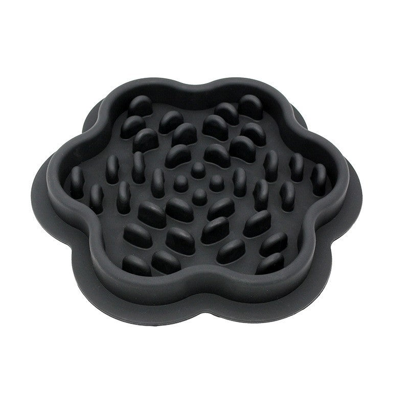 Silicone slow feeder dog bowl with raised nubs, view 5