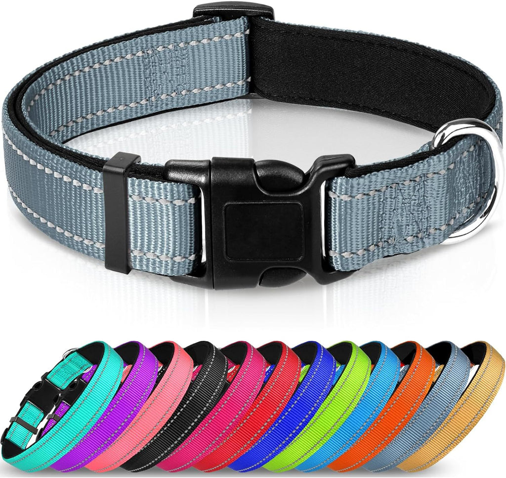 Adjustable reflective nylon dog collar, view 5