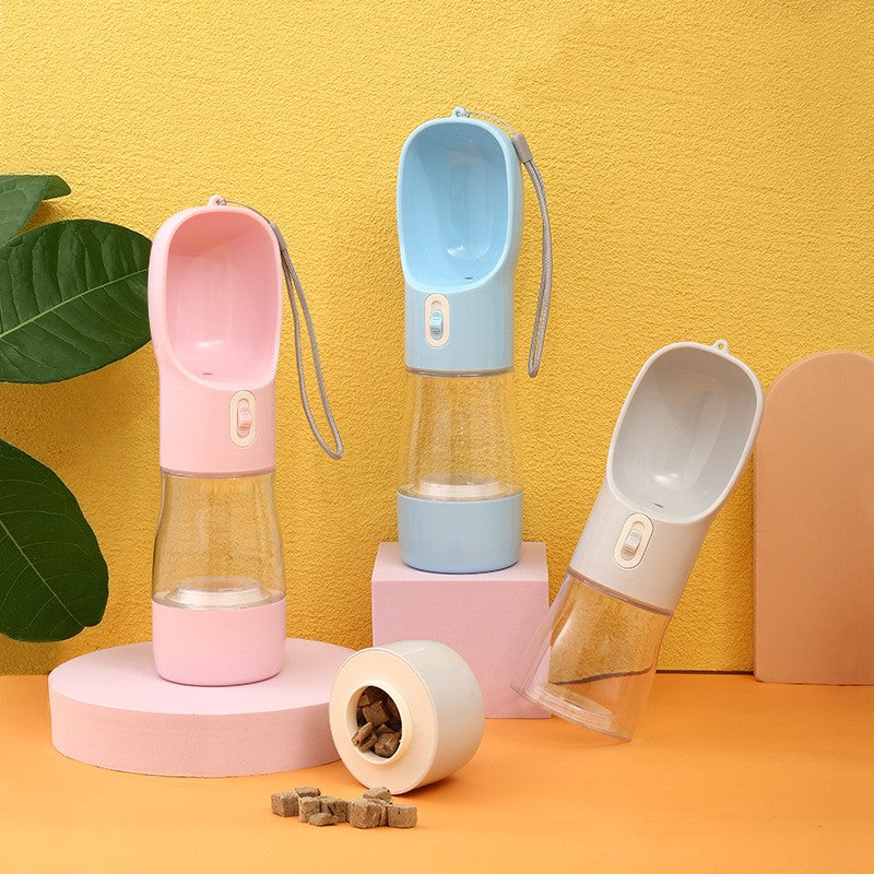 Portable dog water bottle with food compartment, view 8