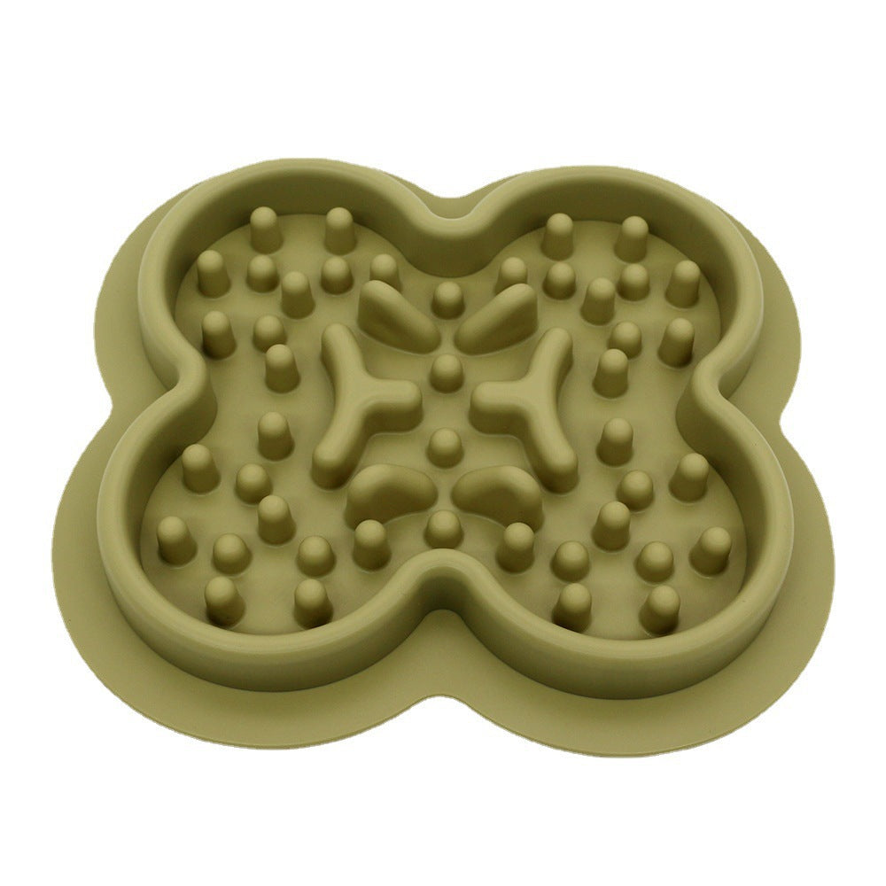 Silicone slow feeder dog bowl with raised nubs, view 3
