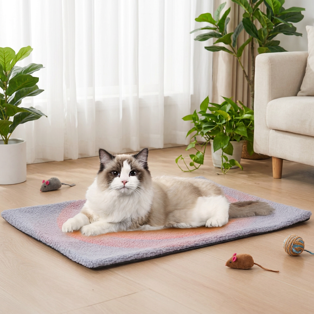 Berber Fleece Cat Blanket Mat, Soft Warm Bed Liner