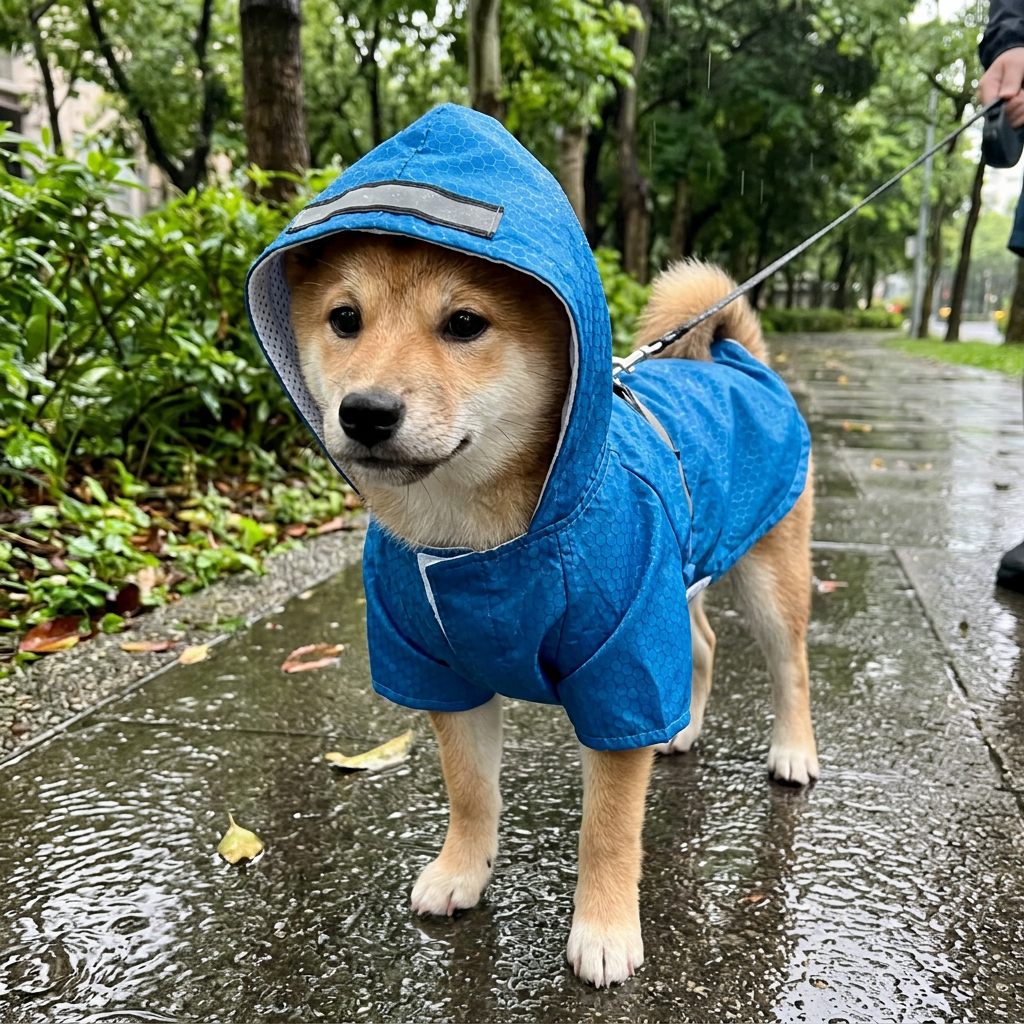 Lightweight Reflective Dog Rain Jacket for Small Dogs