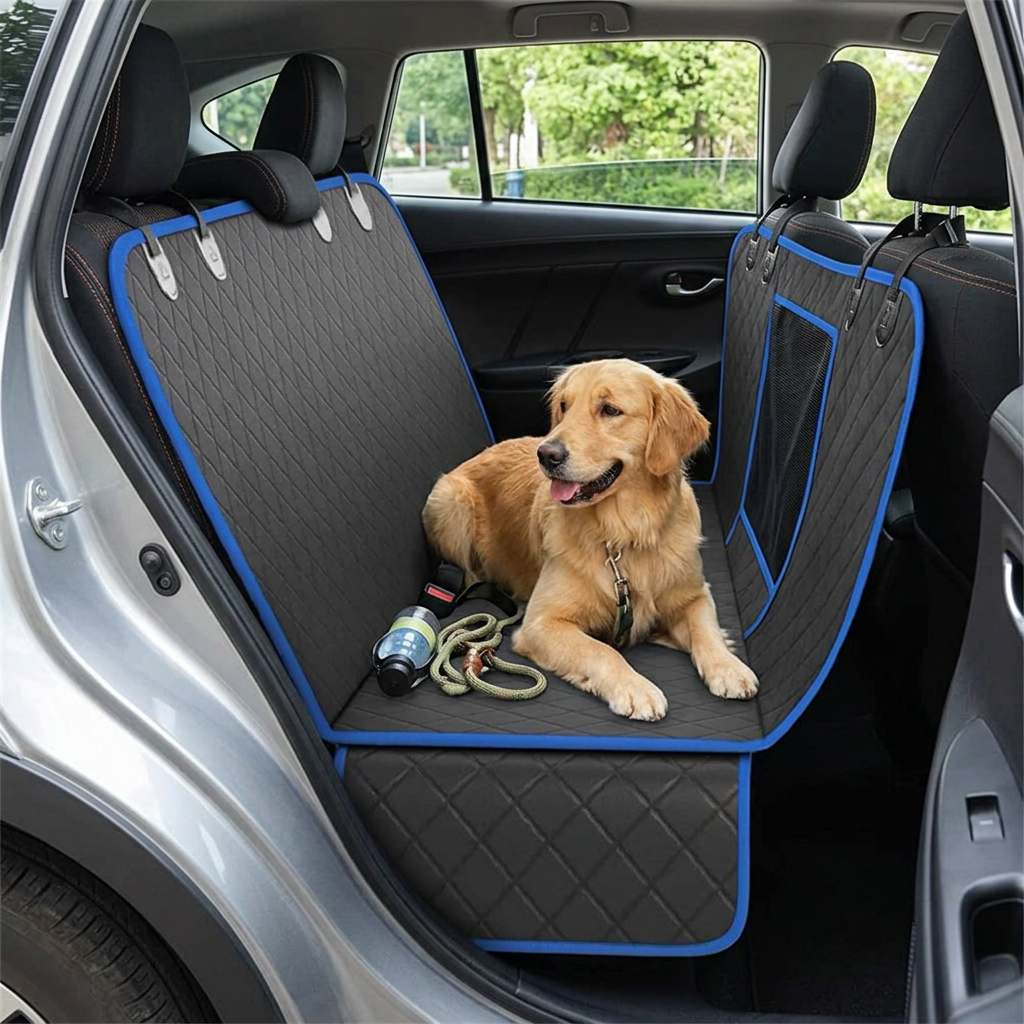 Dog Car Hammock Back Seat Cover with Mesh Window