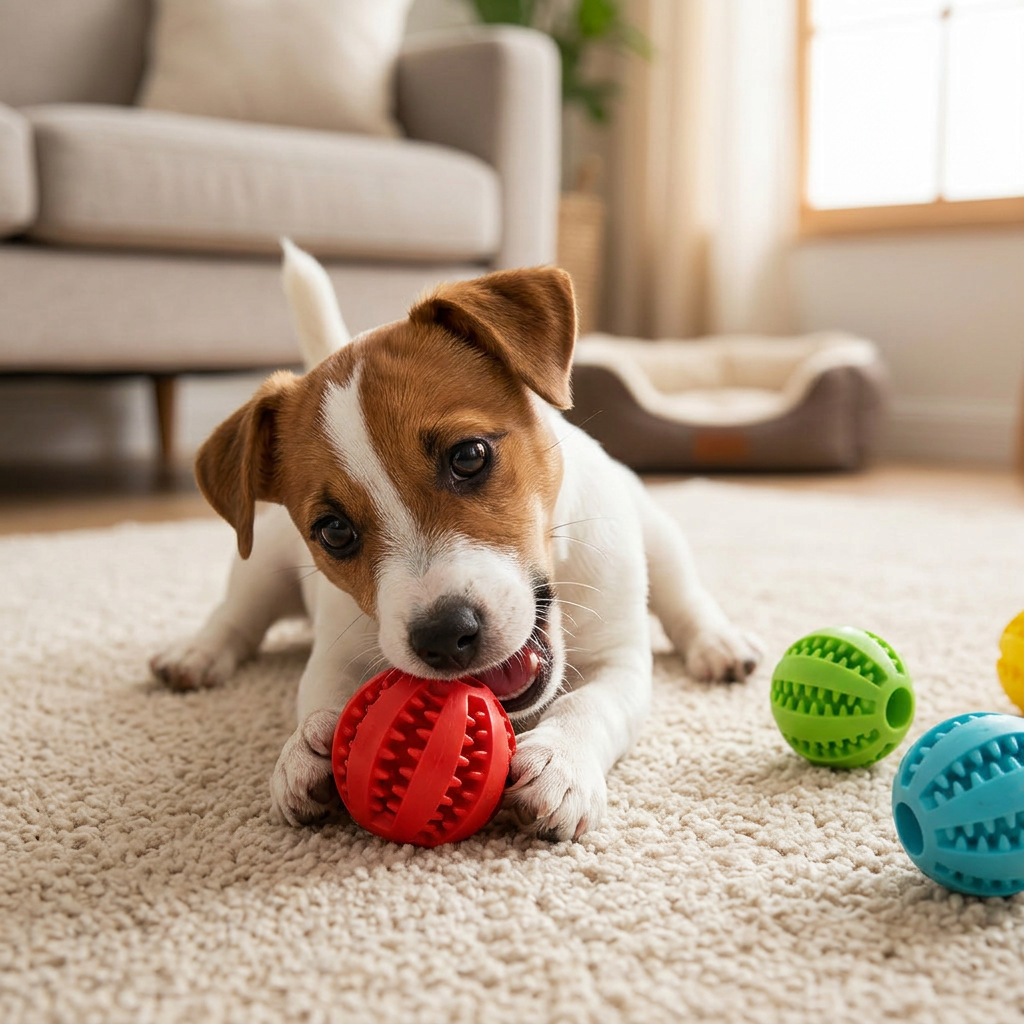 Rubber Watermelon Chew Ball Dog Toy for Small Dogs