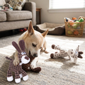 Squeaky Plush Dog Toy Corduroy Animal Chew Buddy